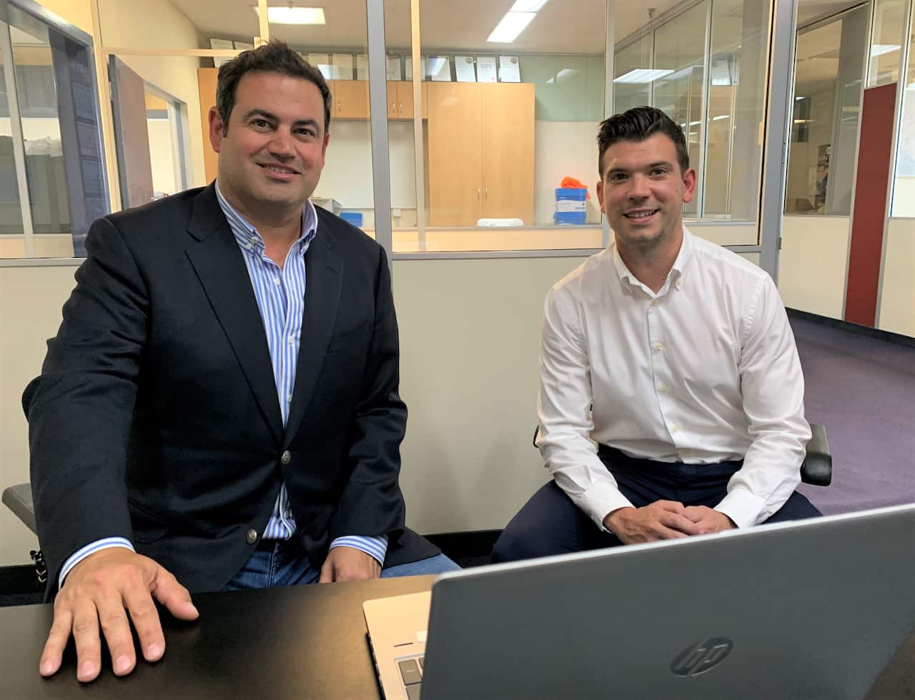 Fernando Machado (left) with Austrade's Paul Kenna 