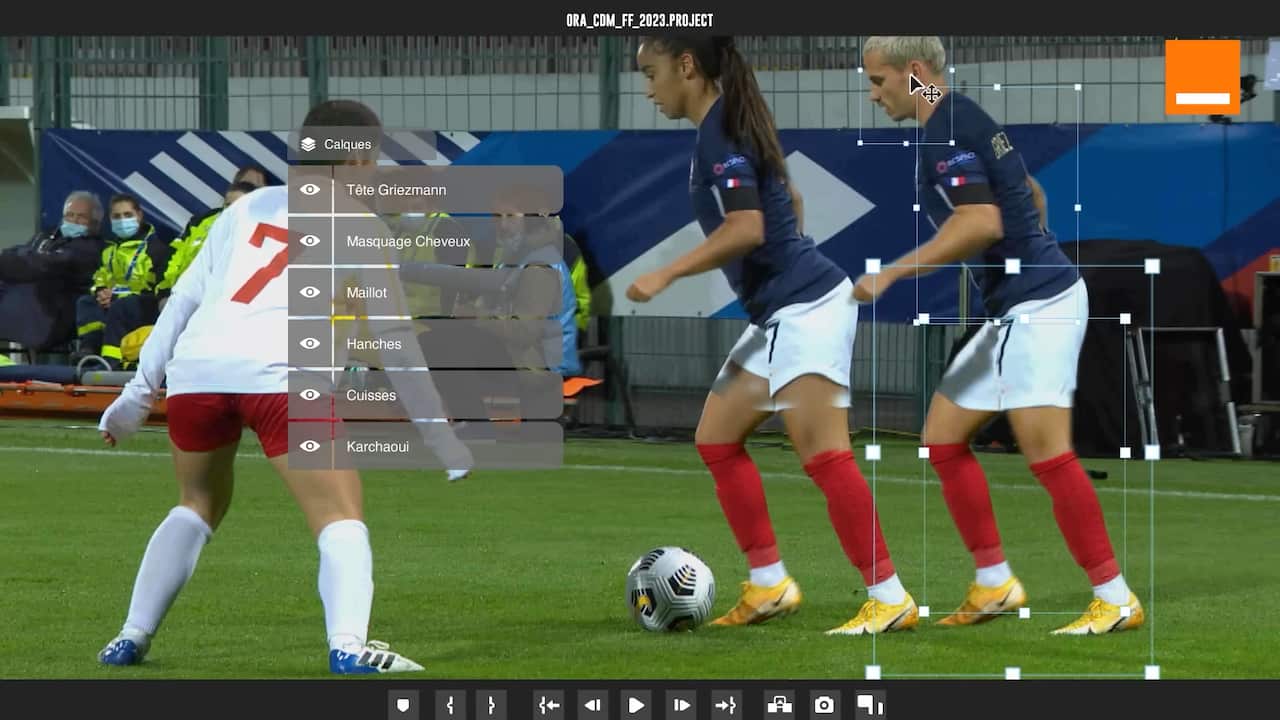 A screenshot showing how editing was used in a football ad