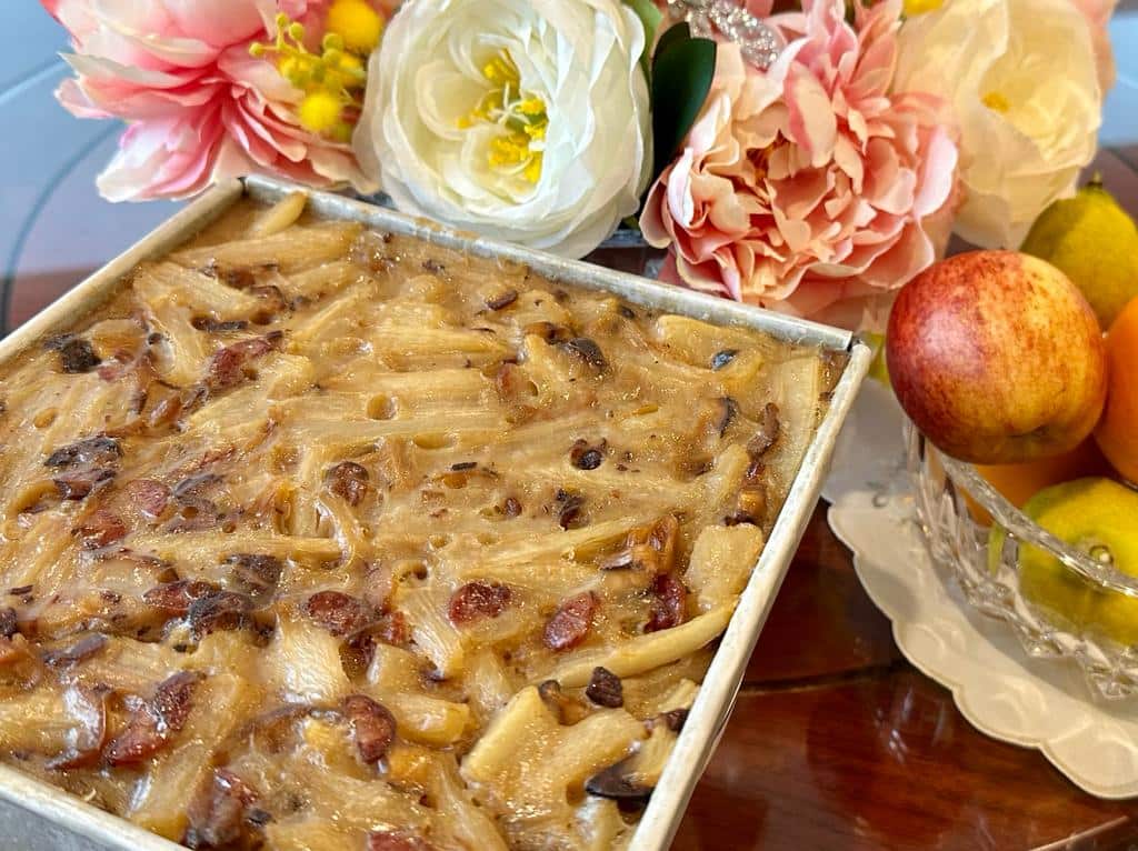 Turnip cake after steaming