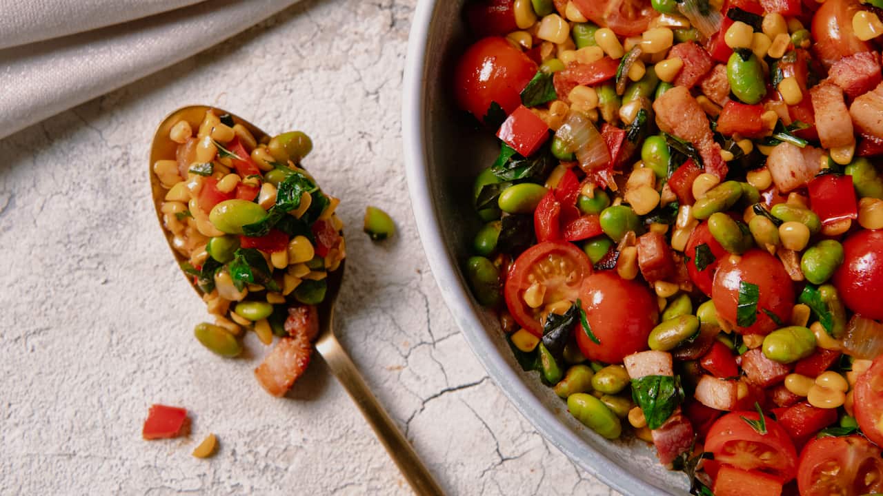 Edamame succotash