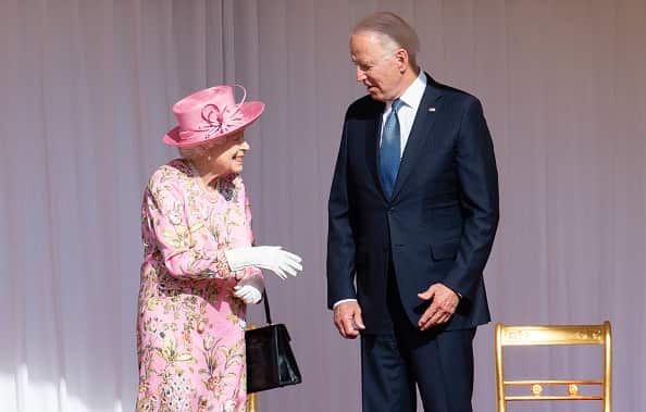 Queen Elizabeth II (left) with US President Joe Biden (right).