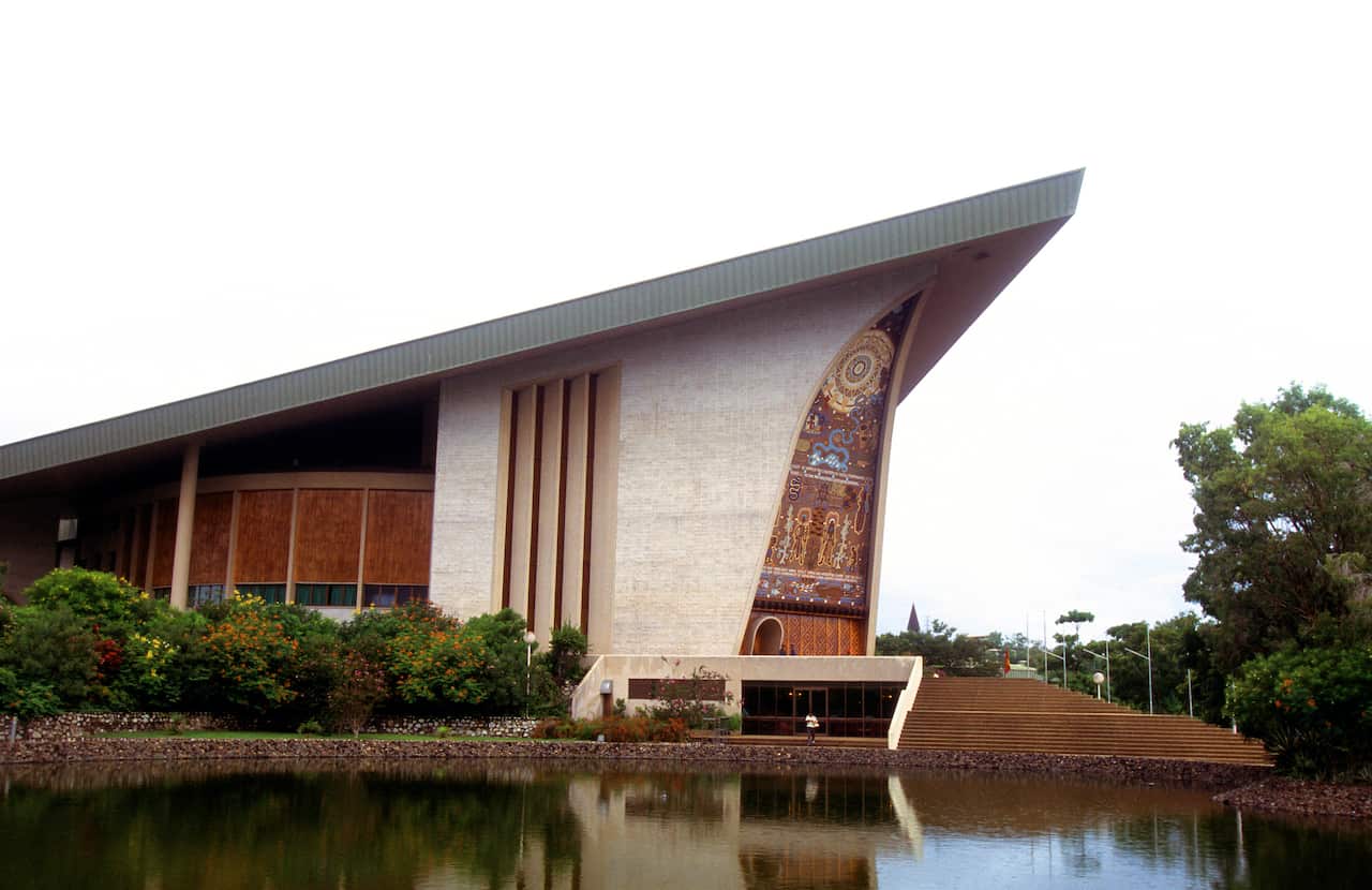 Papua New Guinea parliament building exterior 