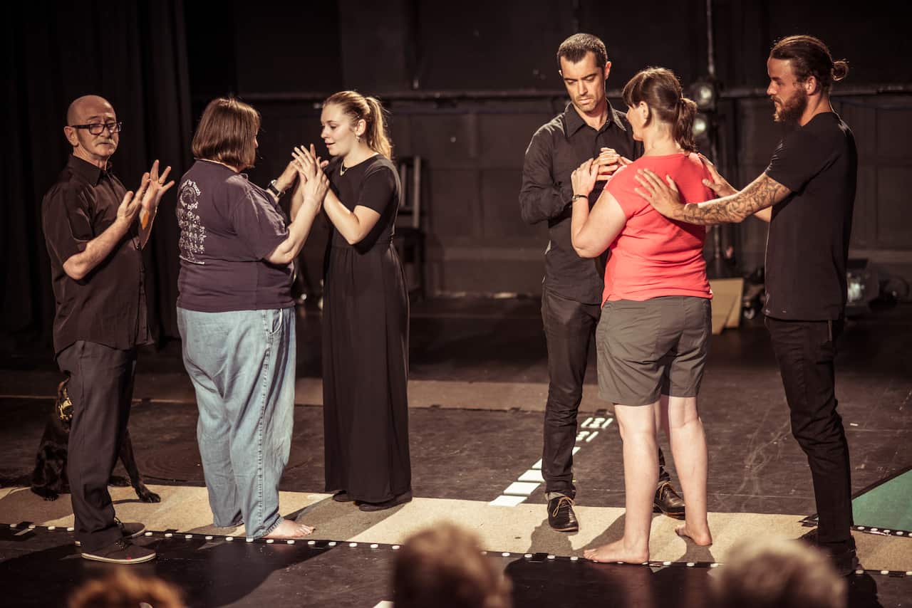 Interpreters with Heather Lawson. Credit: Pippa Dodds.