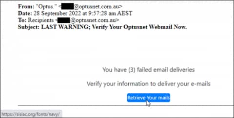 Email account closure scams