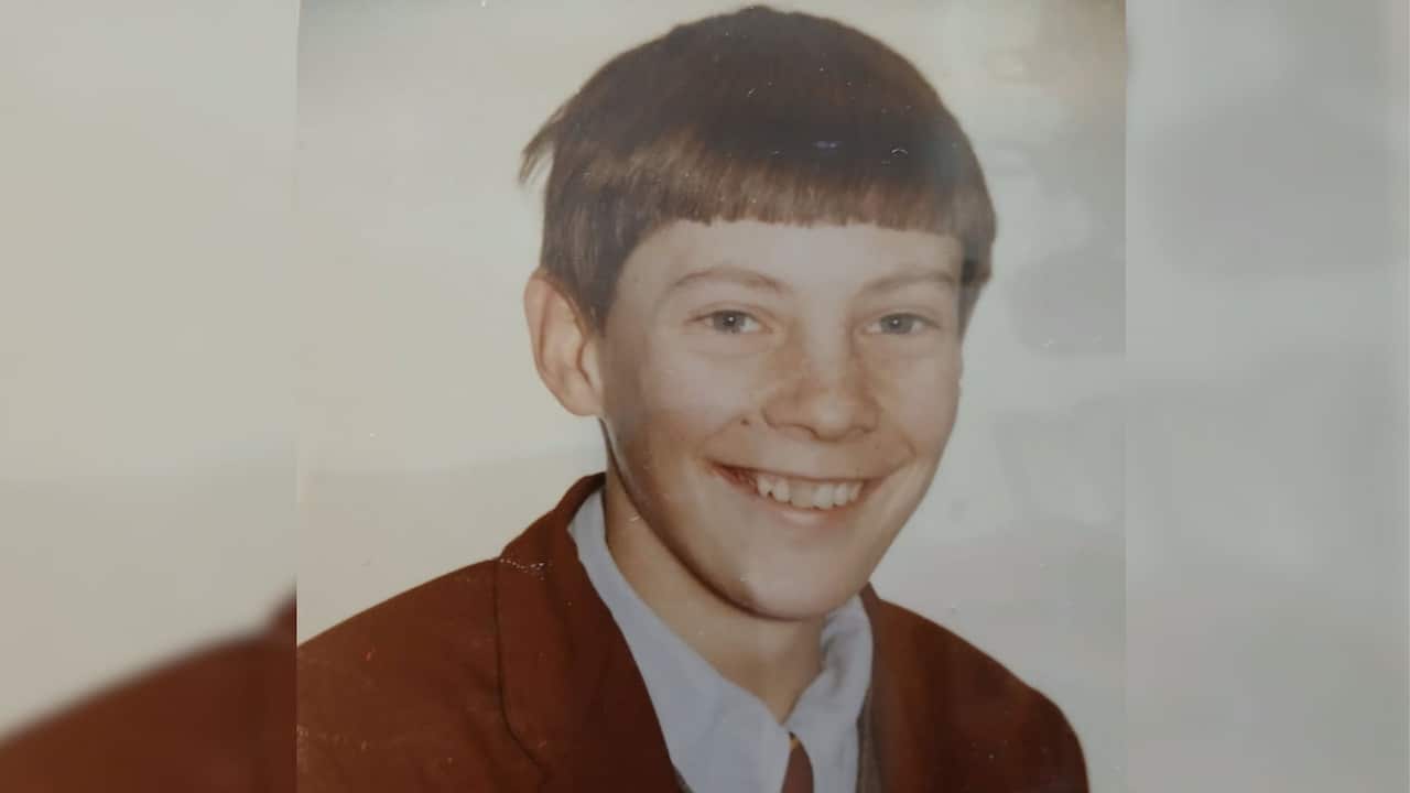 a vintage image of a young schoolboy from the 1950s or 1960s