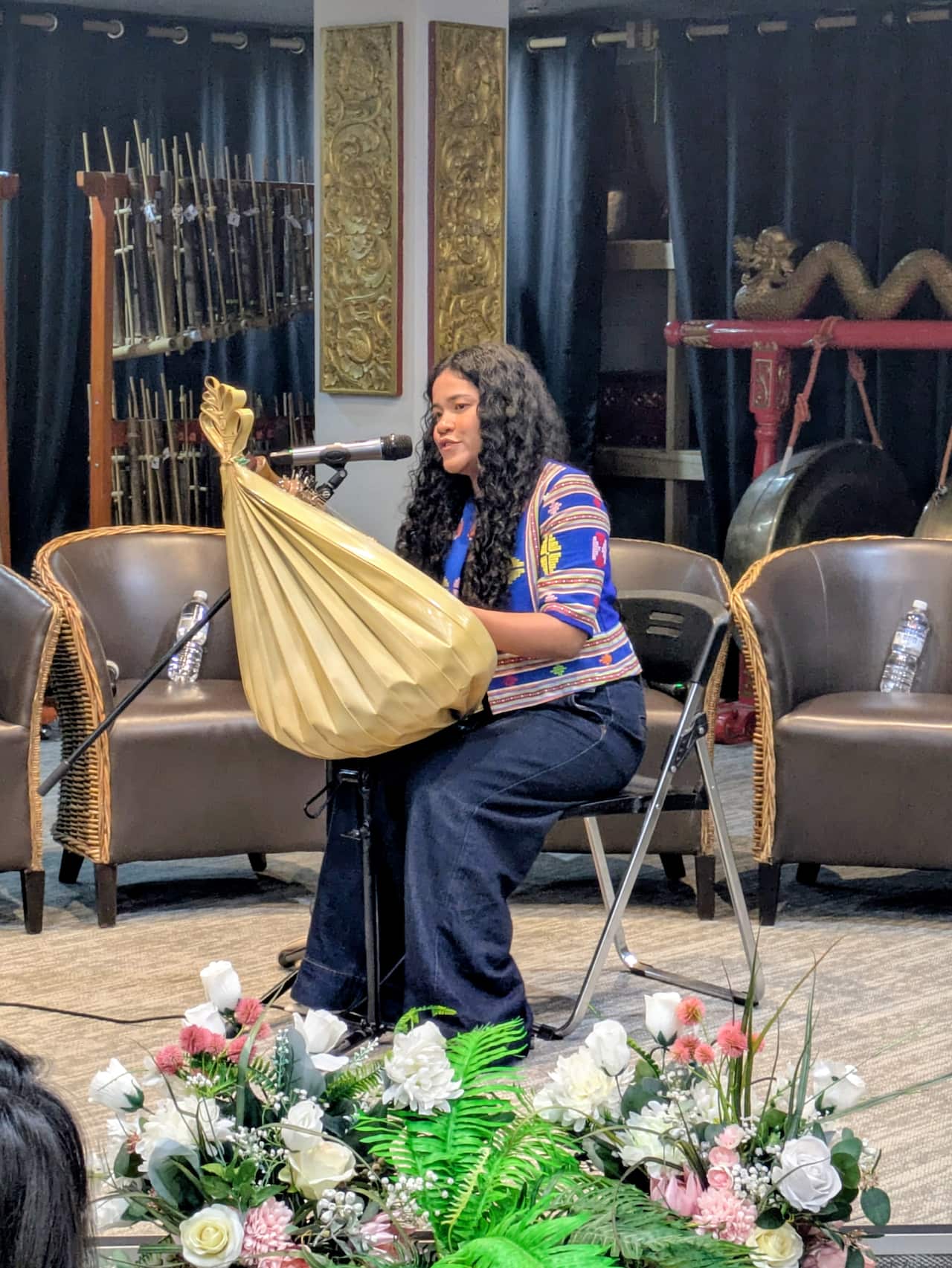 Yona Detaq performs sasando at the Nusantara in Melbourne 2026 event held at the Indonesian Consulate General, 13 June 2026.