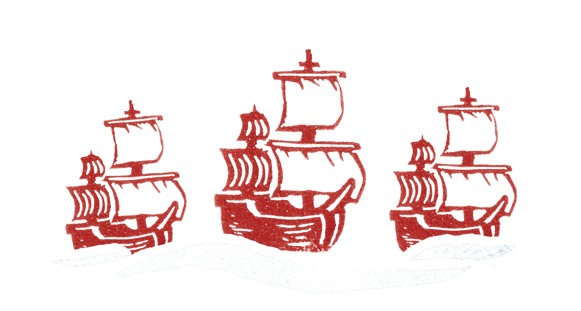 Illustrated images of three boats