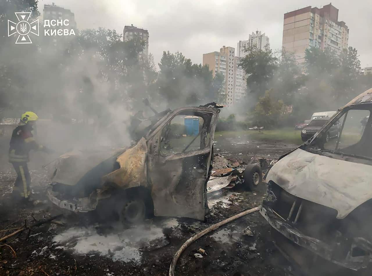 Russian ballistic missile attack on Kyiv