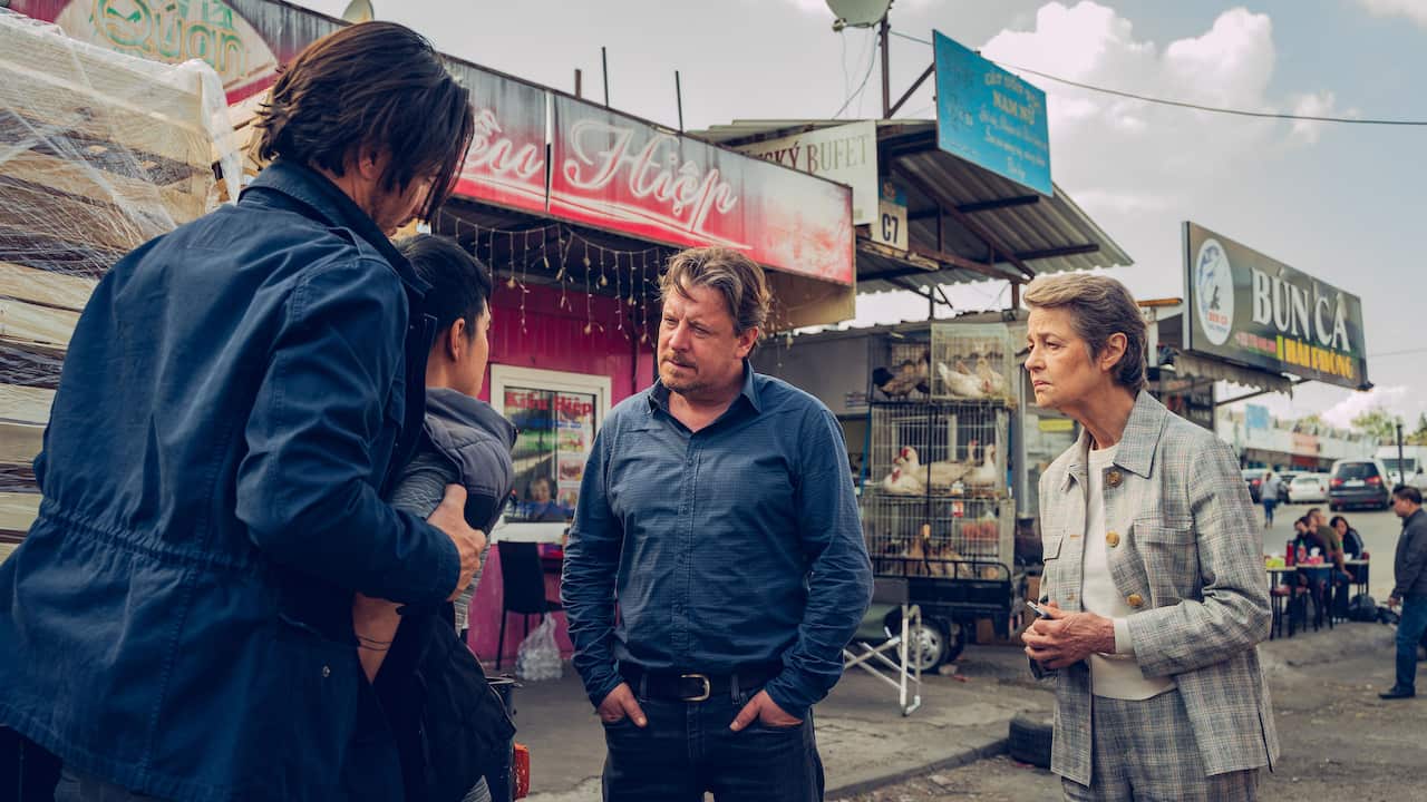 A tense meeting in a marketplace in season 2 of DNA