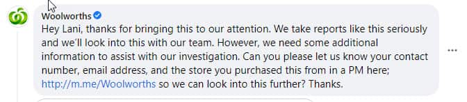 超市回應正向涉事顧客查詢情況。