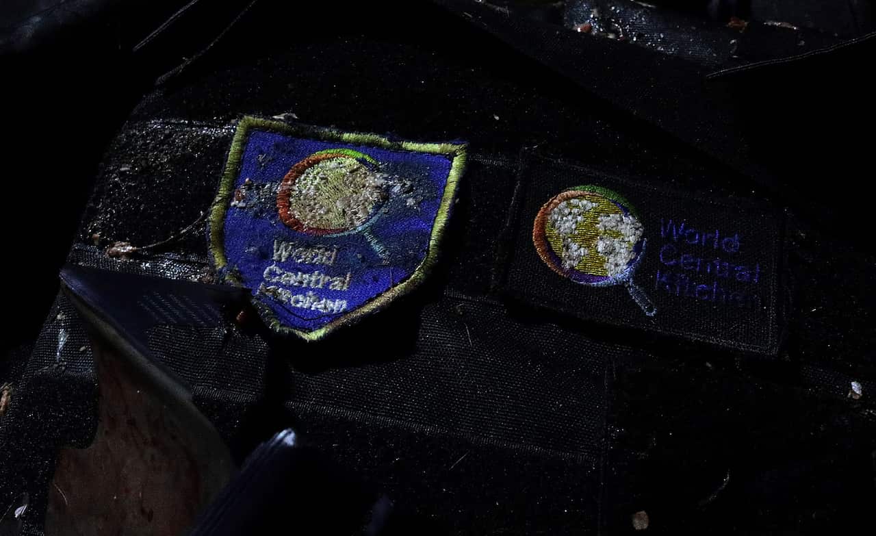 A close up of a logo printed on a shirt