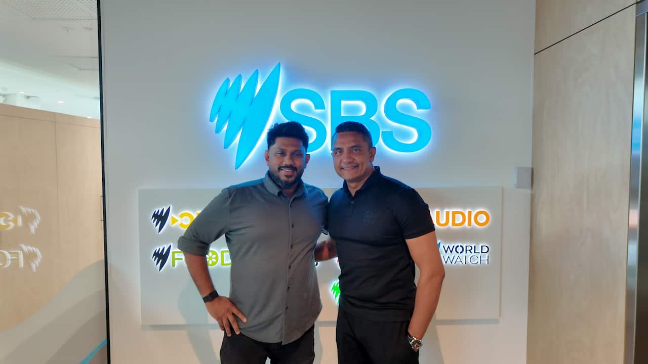 SBS Sinahala Dj Ara Aravinda Lokuge with Dinesh Liyanage.JPG