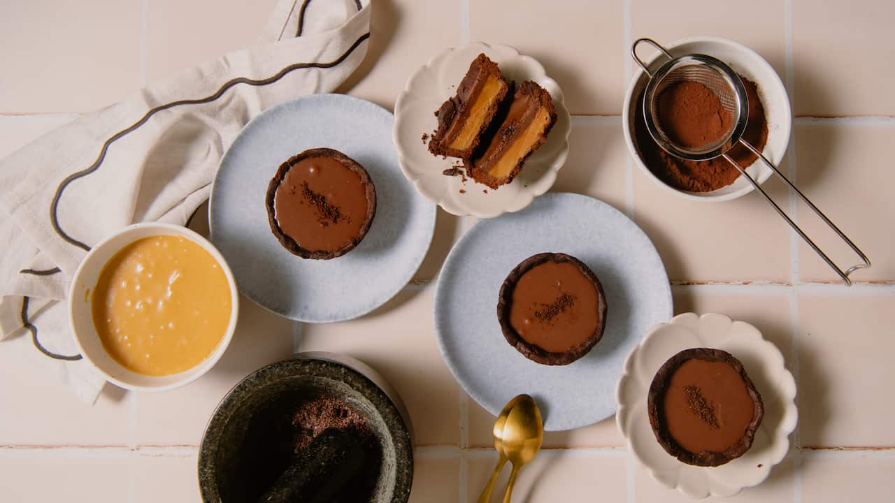 Chocolate tart with salted caramel