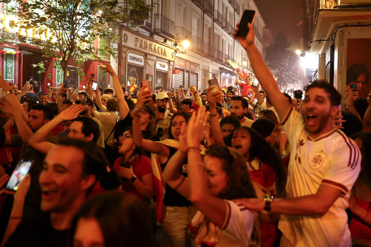 Football Fans Watch FIFA World Cup 2026 Spain v Argentina Final