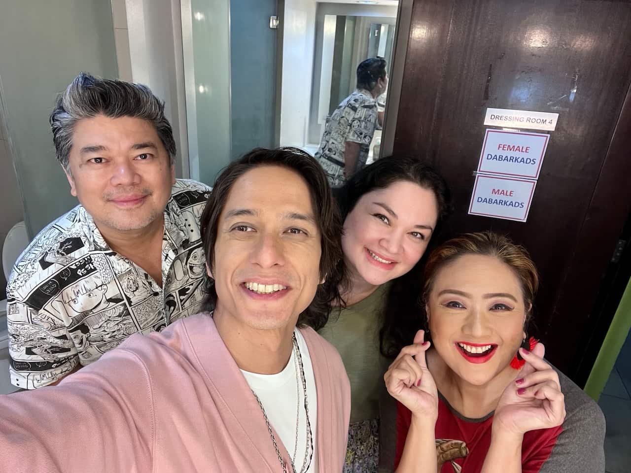 Janette with her co-hosts in Talk TV