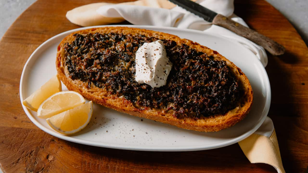 Sourdough tart with rainbow chard and cheddar