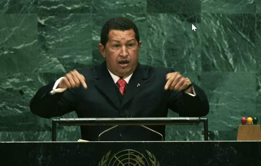 Hugo Chávez called George W Bush the devil during his 2006 address..png