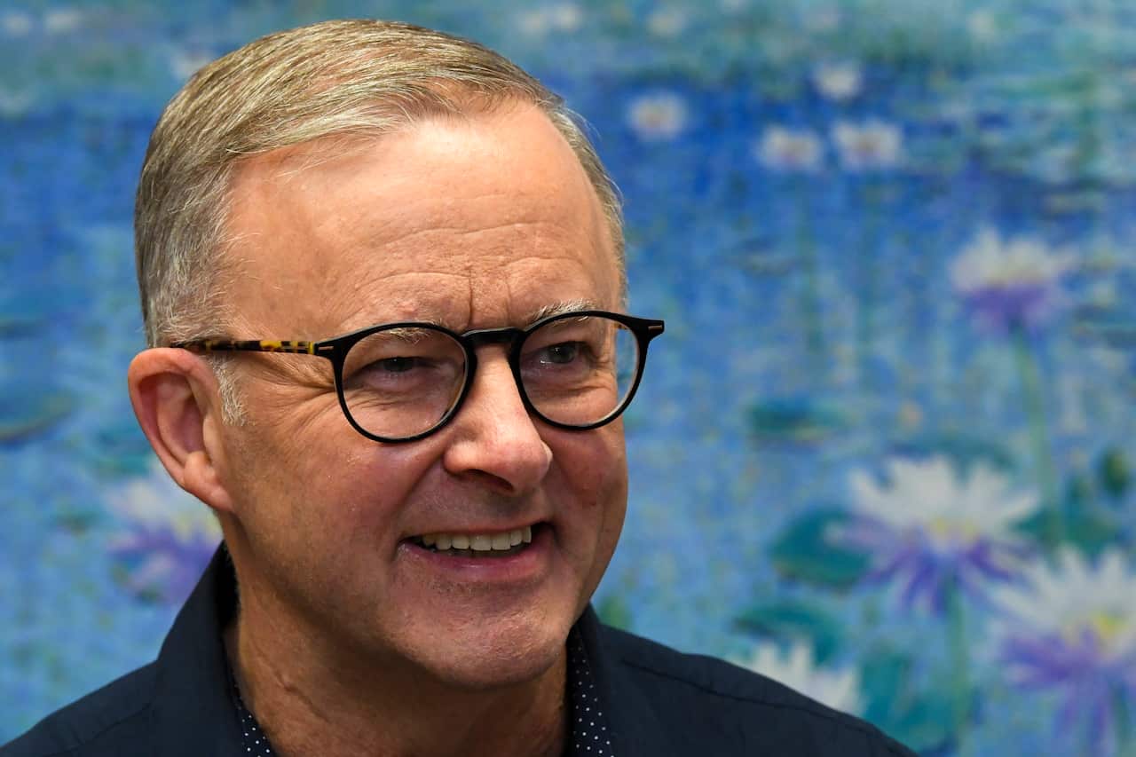 Labor Leader Anthony Albanese during a press conference in Darwin.
