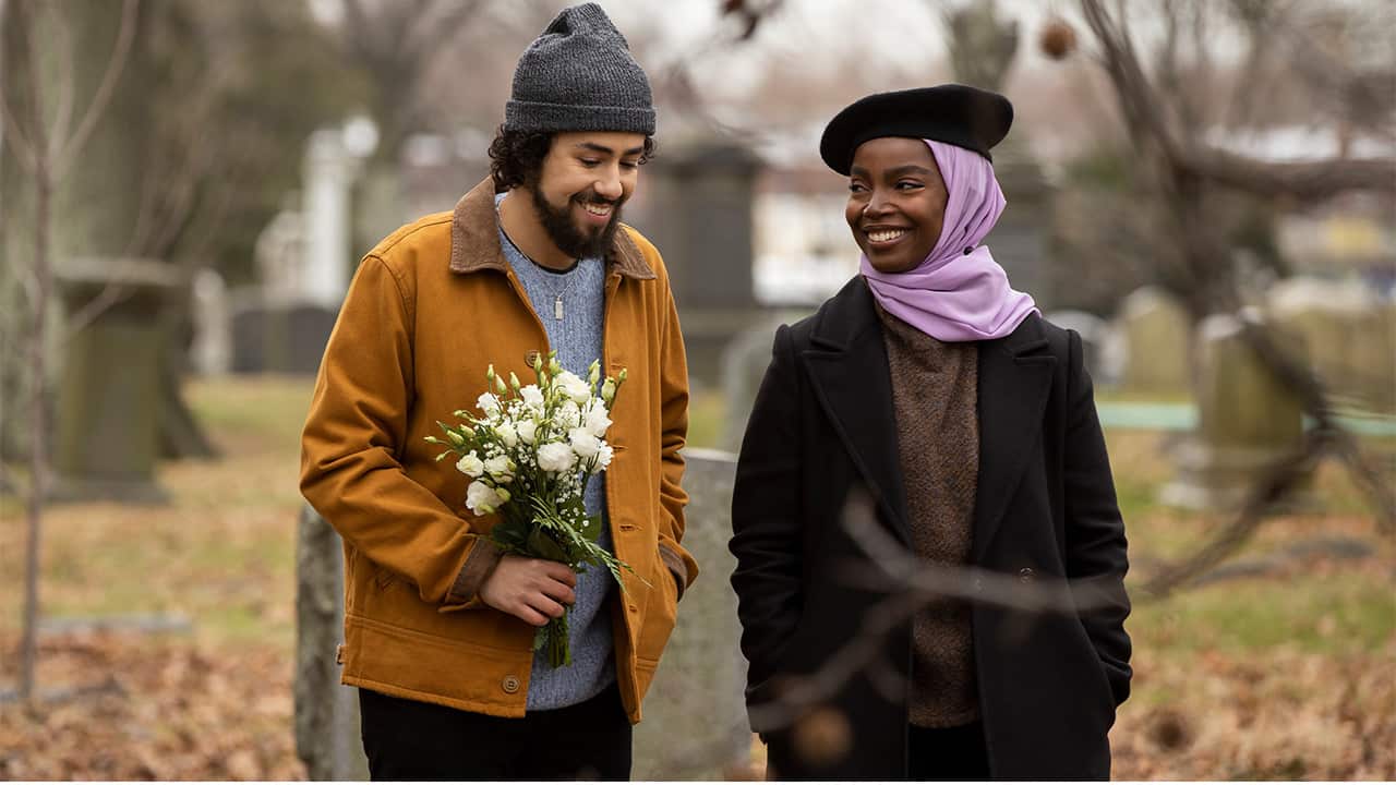 Ramy Youssef as Ramy Hassan and MaameYaa Boafo as Zainab in 'Ramy'.