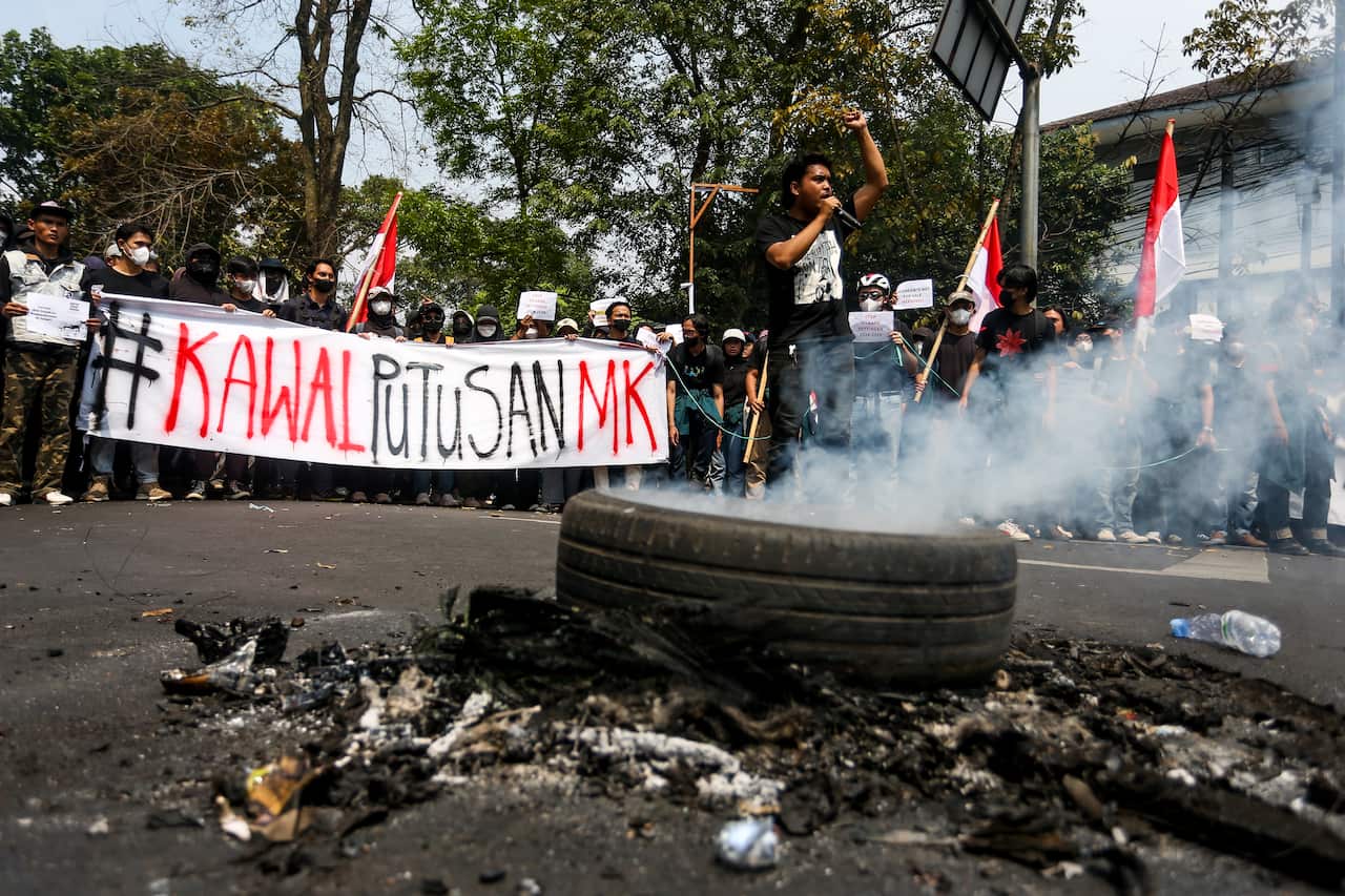 Protest Against Ratification Of Regional Election Bill In Bandung, Indonesia