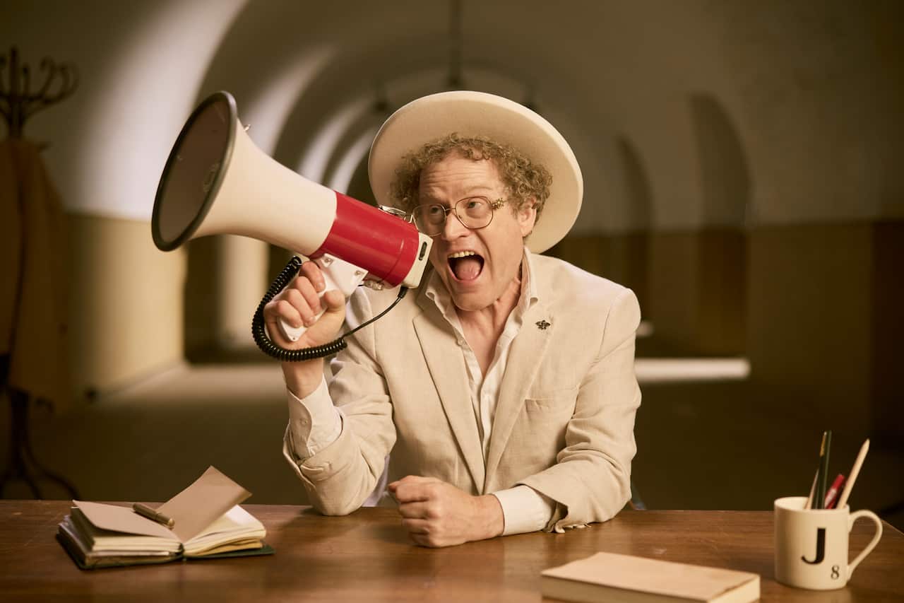 John Safran with a megaphone in 'Shut Your Big Fat Mouth John Safran!'