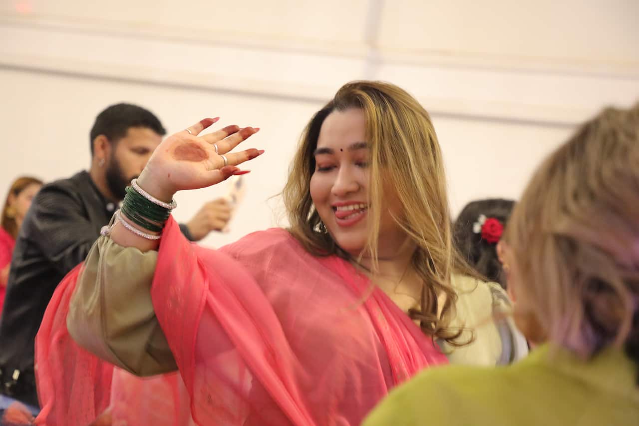 Attendees were seen dancing to Teej songs at the Teej celebration event in Sydney.