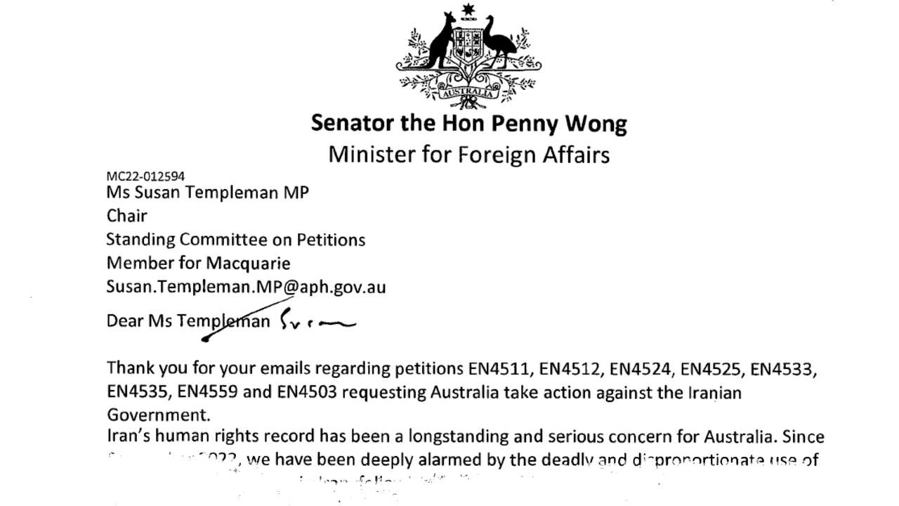 Minister of Foreign Affairs Penny Wong's Reply