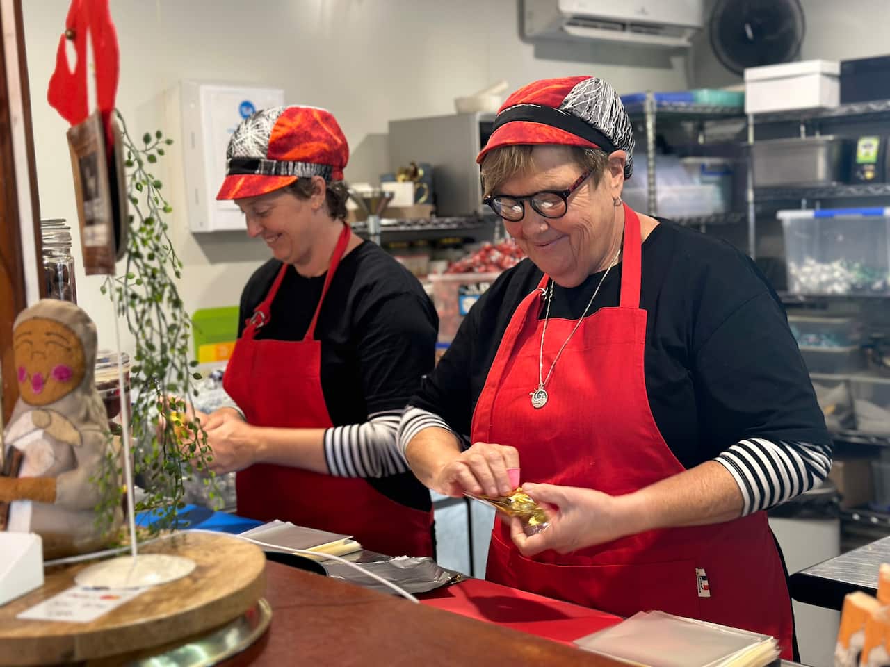 Tash Topschij making chocolates by hand in her kitchen.