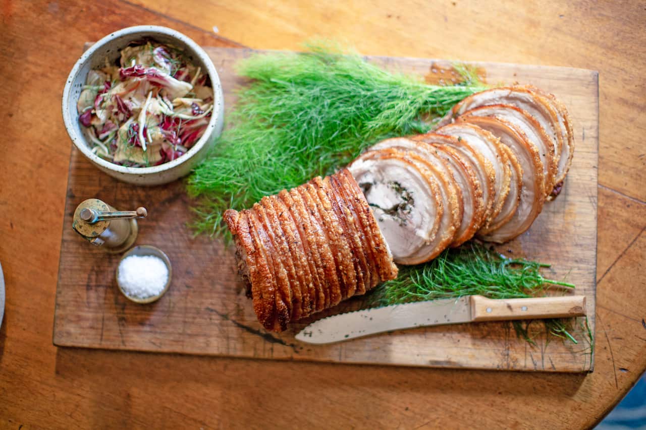 Porchetta with pepperberry, kunzea and fennel