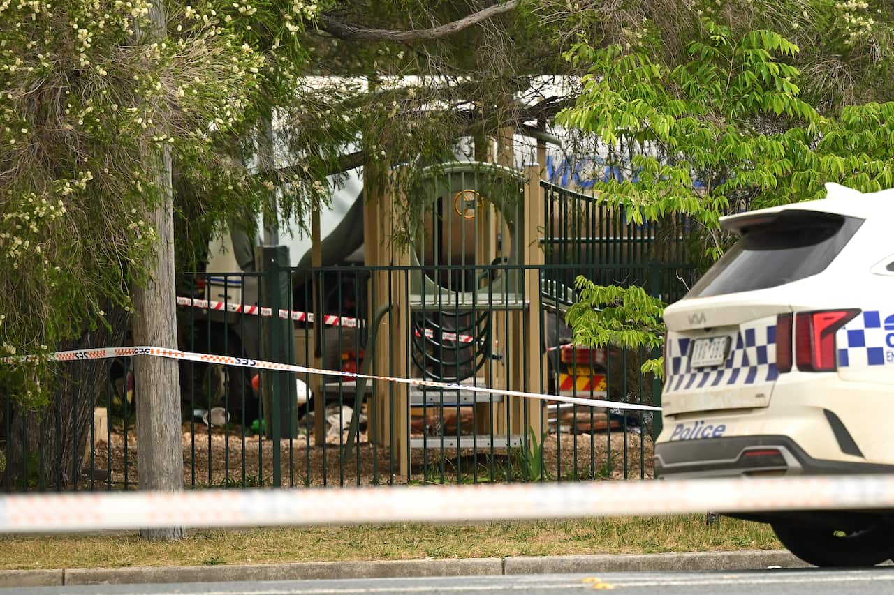 The scene of a truck crash