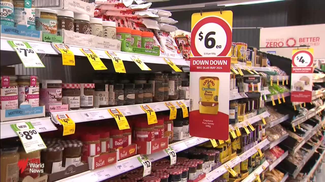A supermarket shelf at Coles