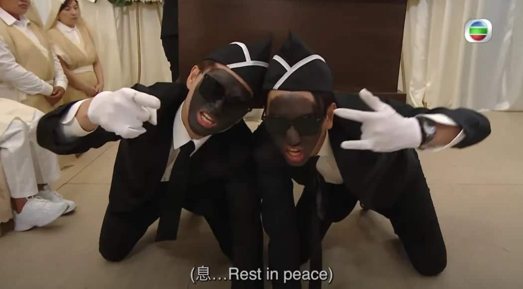 Two men in blackface