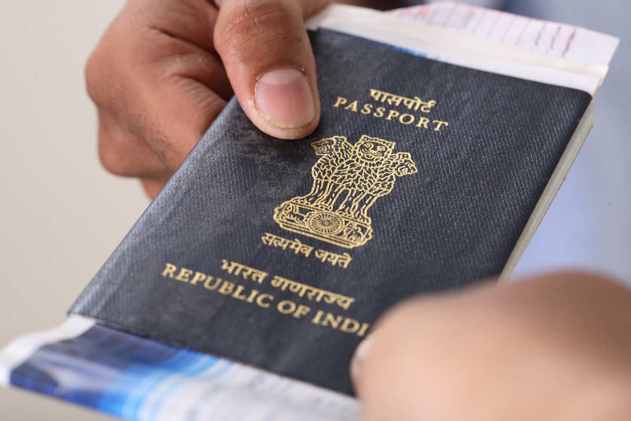 Close-up of a passport