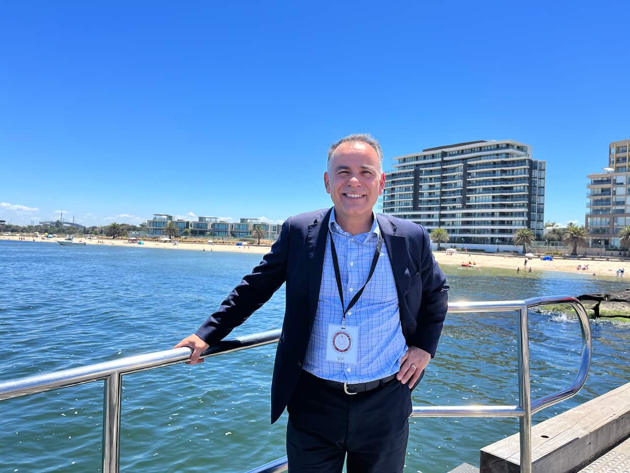Victorian Opposition Leader John Pesutto at Theophania, Princes Pier, Melbourne, 2023 / SBS Greek/Panos Apostolou