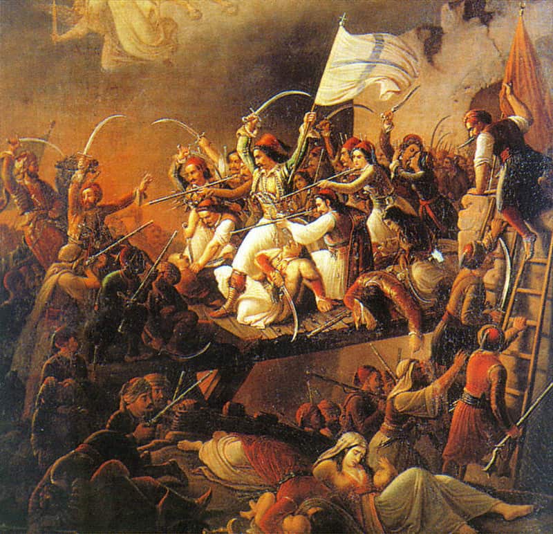 Theodoros Vryzakis' "The Exodus from Missolonghi", 1853, 169 x 127 cm, oil on canvas / Athens, National Art Gallery and Alexander Soutzos Museum. Currently being exhibited at the Trikoupeio Cultural Centre in Mesologgi for the 200th anniversary of the 1826 Exodus 