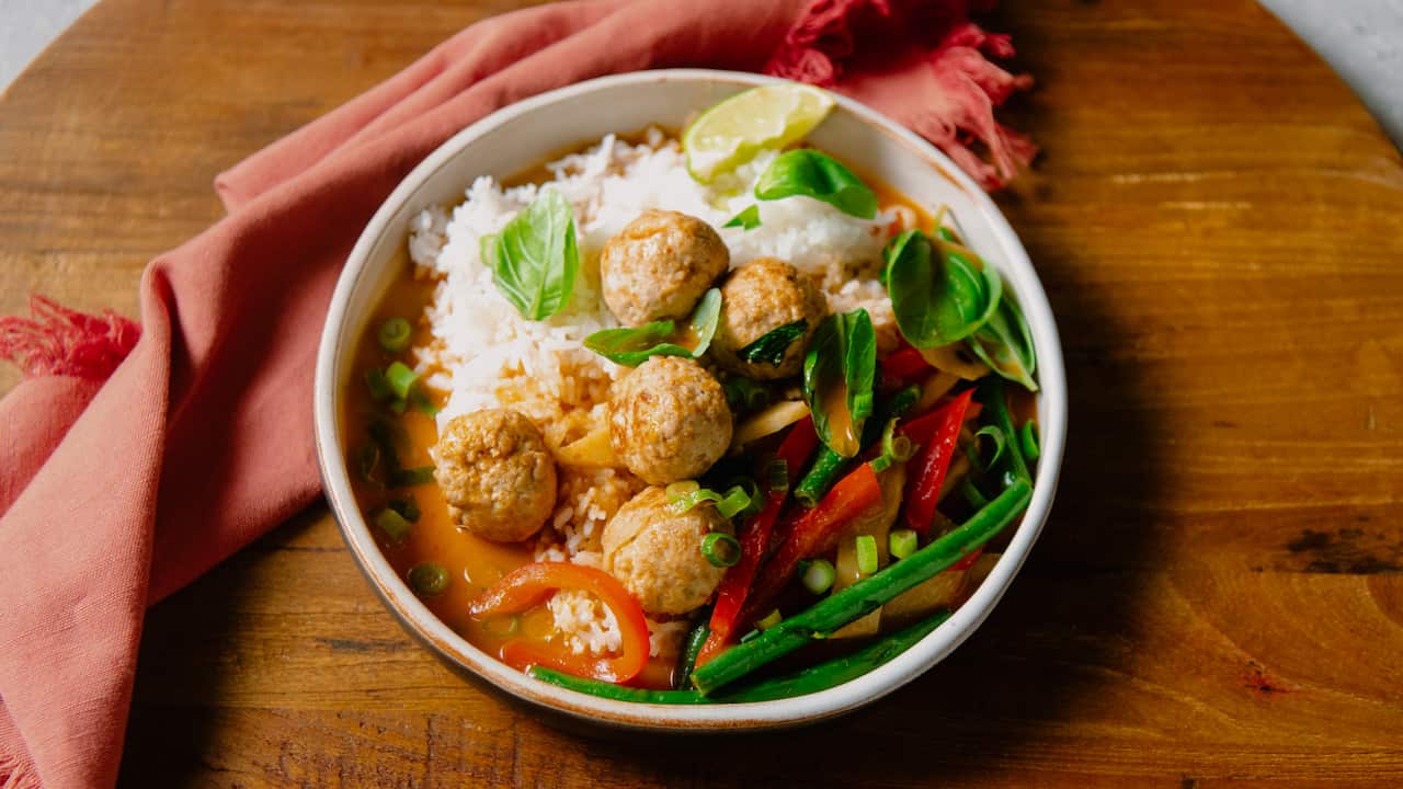 Thai red curry meatballs  