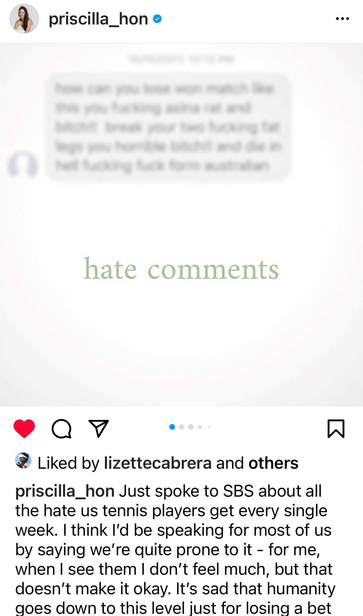 Screenshot of Instagram post