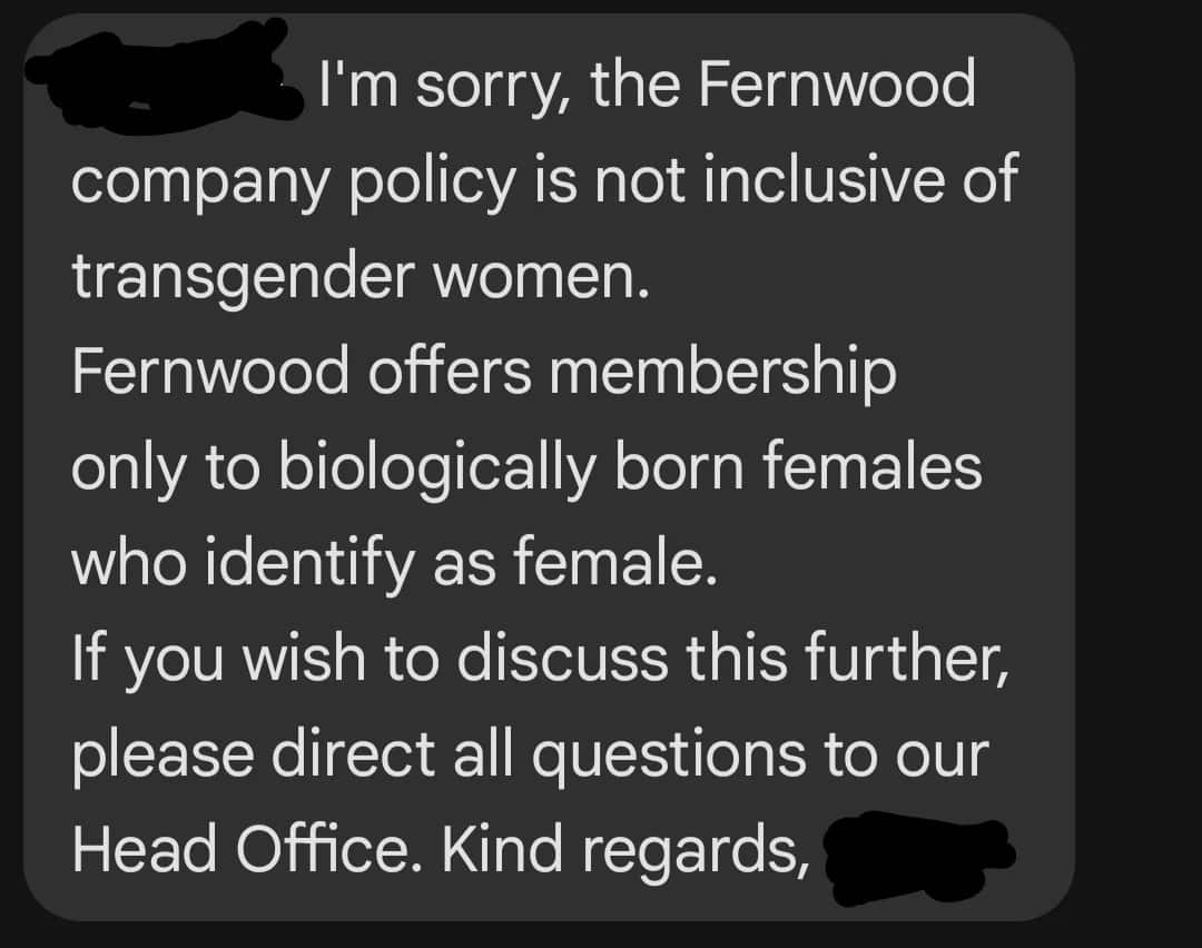 A screenshot of a text message against a black background.