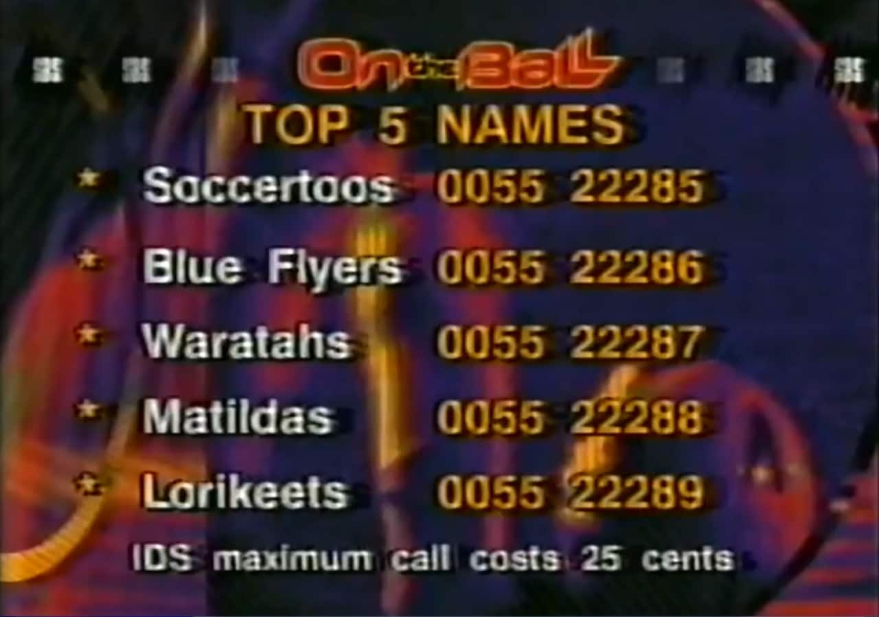 A graphic depicting possible names for a football team