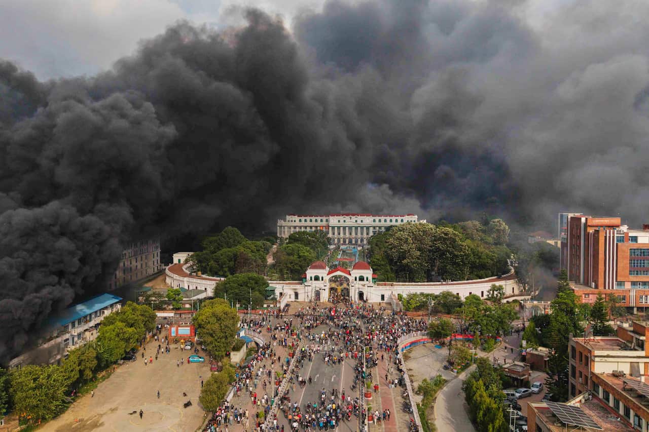CORRECTION Nepal Protest