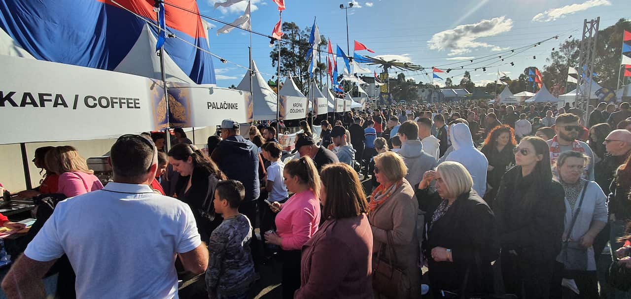 Visitors at the 2022 Serbian Folkloric Festival in Bonnyrigg