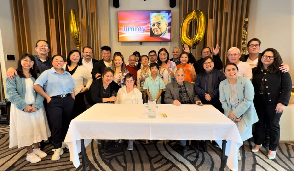 Members of the Filipino Australian journalists in Sydney gather together in September to celebrate Jaime Pimentel's 90th birthday