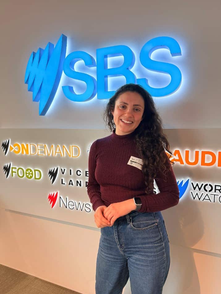 Alessia Pintabona negli studi di SBS.