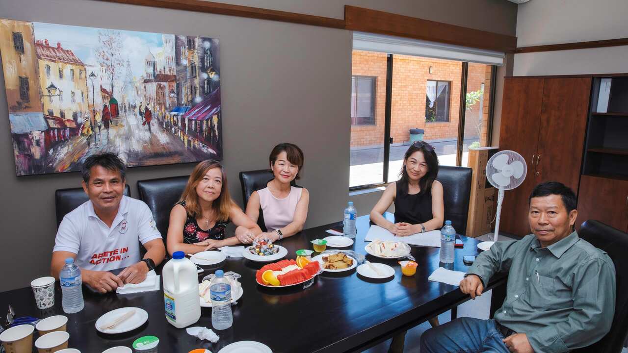 Mrs Nam Pham (is in the centre) Stakeholder Engagement and Brand Manager, I am in black, Hanchi Nguyen, Mr Le Da is on the right.
