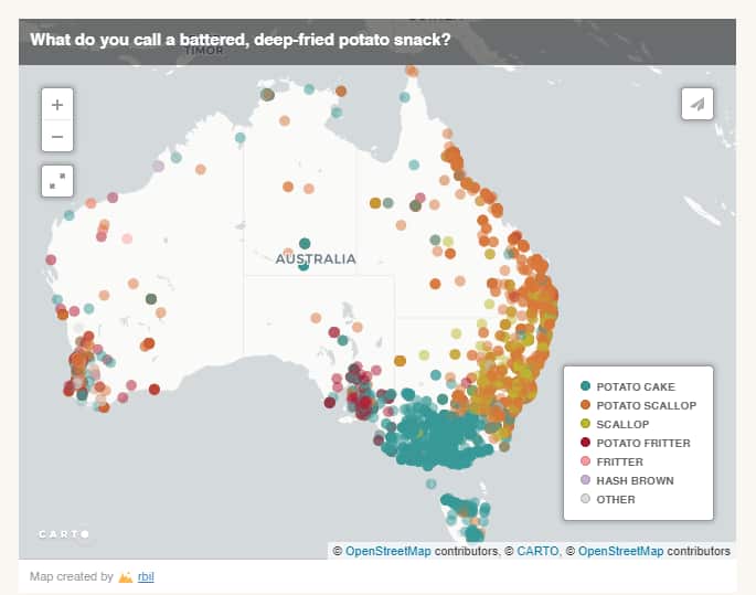 Map of Australia with colourful data dots.