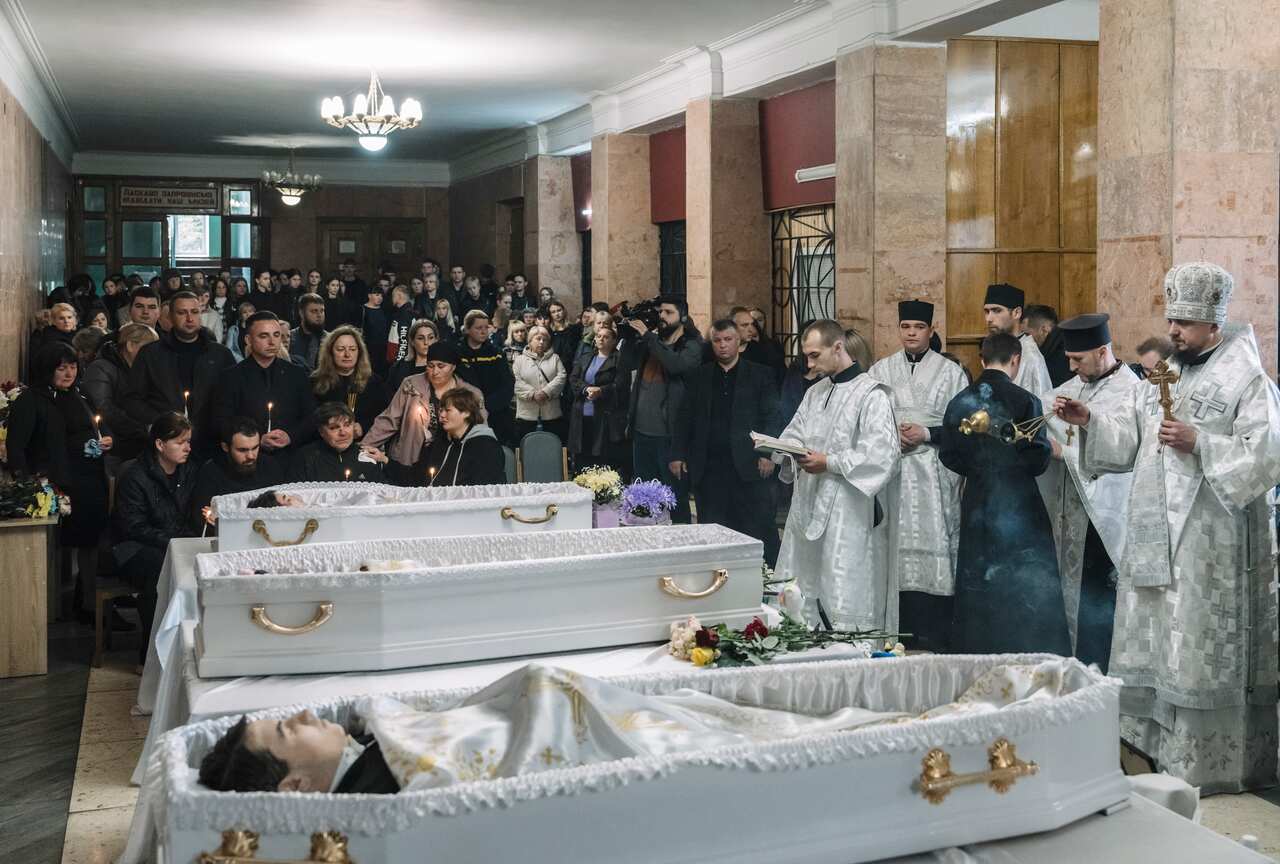 Ukraine bids farewell to three children killed in Russian attack in Zhytomyr region
