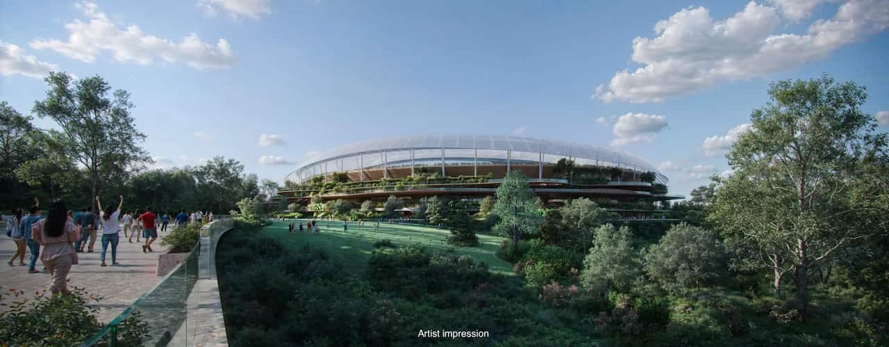 An artist's impression of the planned stadium at Victoria Park