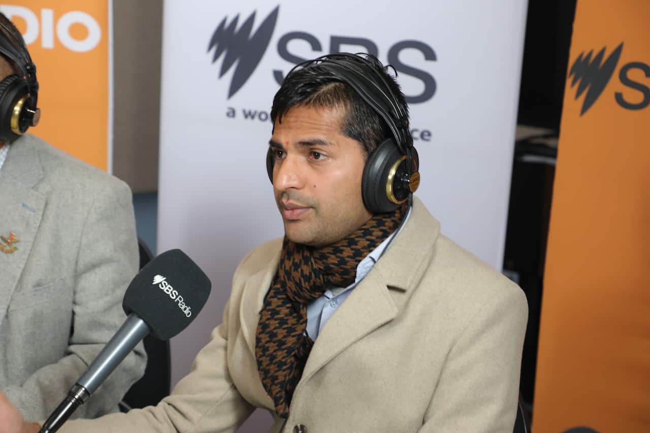 NRNA Australia’s new President Anil Pokhrel talking to SBS Nepali during election campaign.