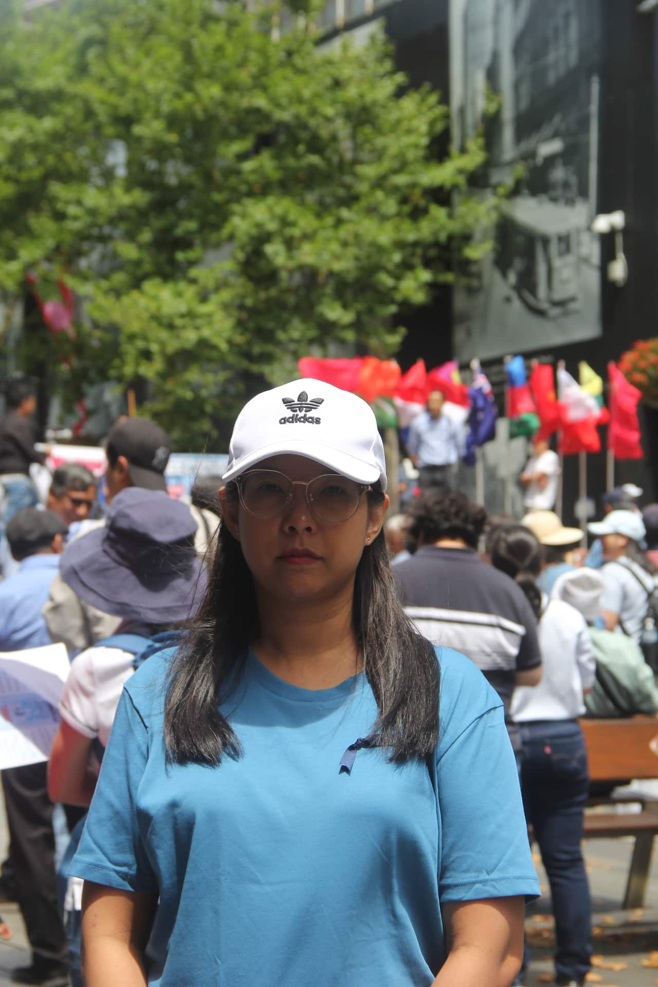 缅甸医生Khans Nyein Chan在悉尼集会现场。