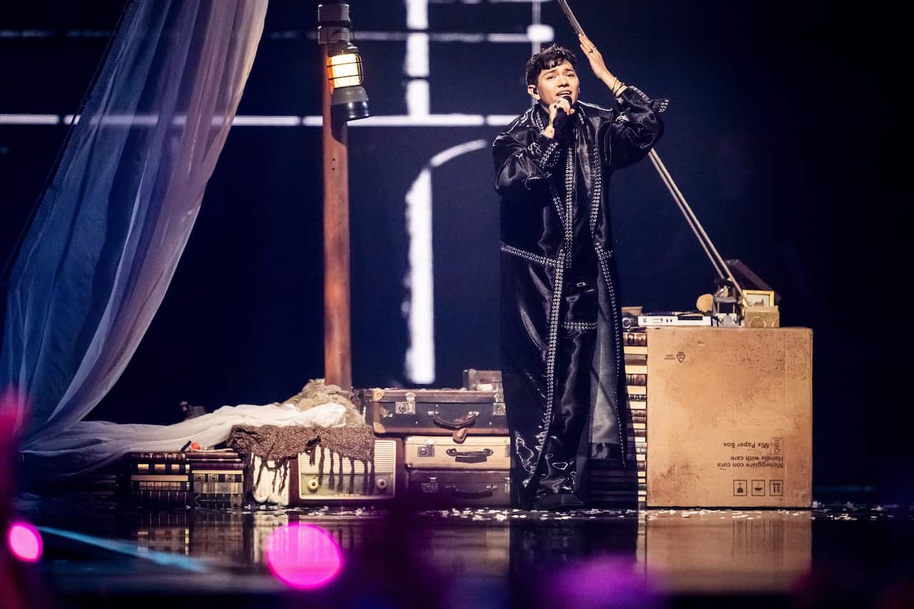 Austria's JJ singing on stage